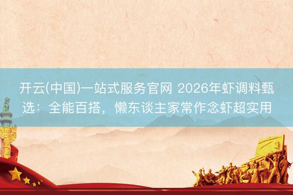 开云(中国)一站式服务官网 2026年虾调料甄选：全能百搭，懒东谈主家常作念虾超实用
