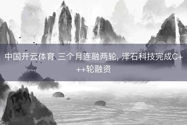中国开云体育 三个月连融两轮， 泽石科技完成C+++轮融资