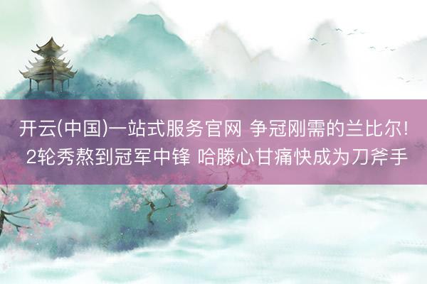 开云(中国)一站式服务官网 争冠刚需的兰比尔! 2轮秀熬到冠军中锋 哈滕心甘痛快成为刀斧手