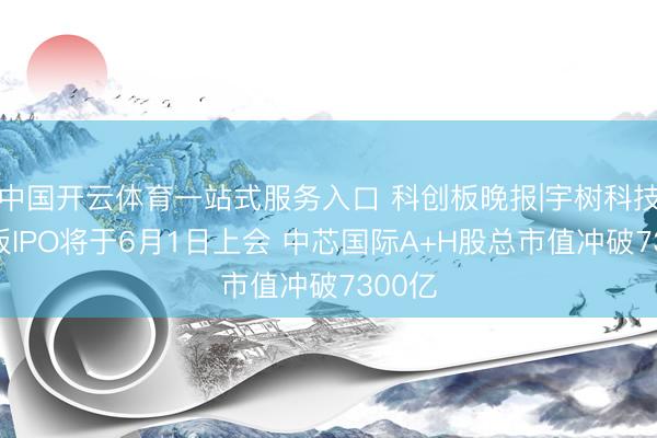 中国开云体育一站式服务入口 科创板晚报|宇树科技科创板IPO将于6月1日上会 中芯国际A+H股总市值冲破7300亿