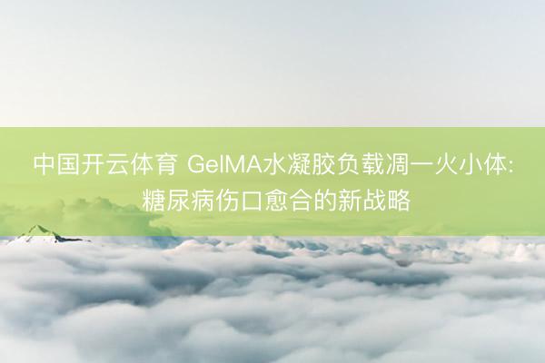 中国开云体育 GelMA水凝胶负载凋一火小体: 糖尿病伤口愈合的新战略