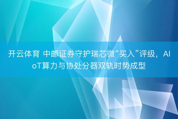 开云体育 中邮证券守护瑞芯微“买入”评级,AIoT算力与协处分器双轨时势成型