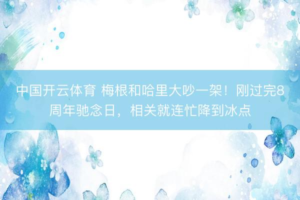 中国开云体育 梅根和哈里大吵一架！刚过完8周年驰念日，相关就连忙降到冰点