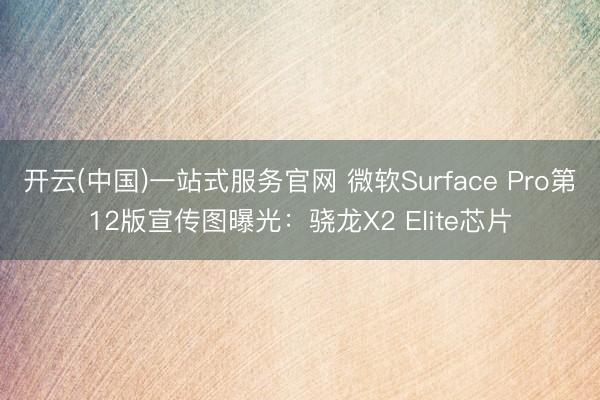 开云(中国)一站式服务官网 微软Surface Pro第12版宣传图曝光:骁龙X2 Elite芯片