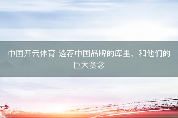 中国开云体育 遴荐中国品牌的库里,和他们的巨大贪念