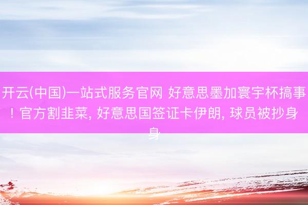开云(中国)一站式服务官网 好意思墨加寰宇杯搞事! 官方割韭菜, 好意思国签证卡伊朗, 球员被抄身