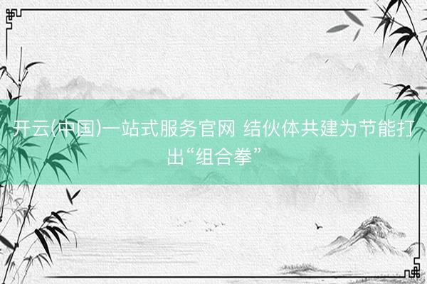 开云(中国)一站式服务官网 结伙体共建为节能打出“组合拳”