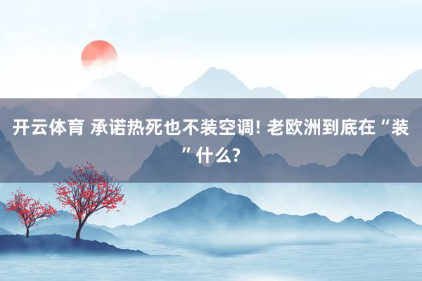 开云体育 承诺热死也不装空调! 老欧洲到底在“装”什么?